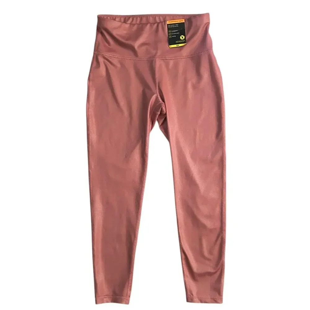 NWT Xersion High-Waist Fitted Compression Pink Leggings Women's Medium